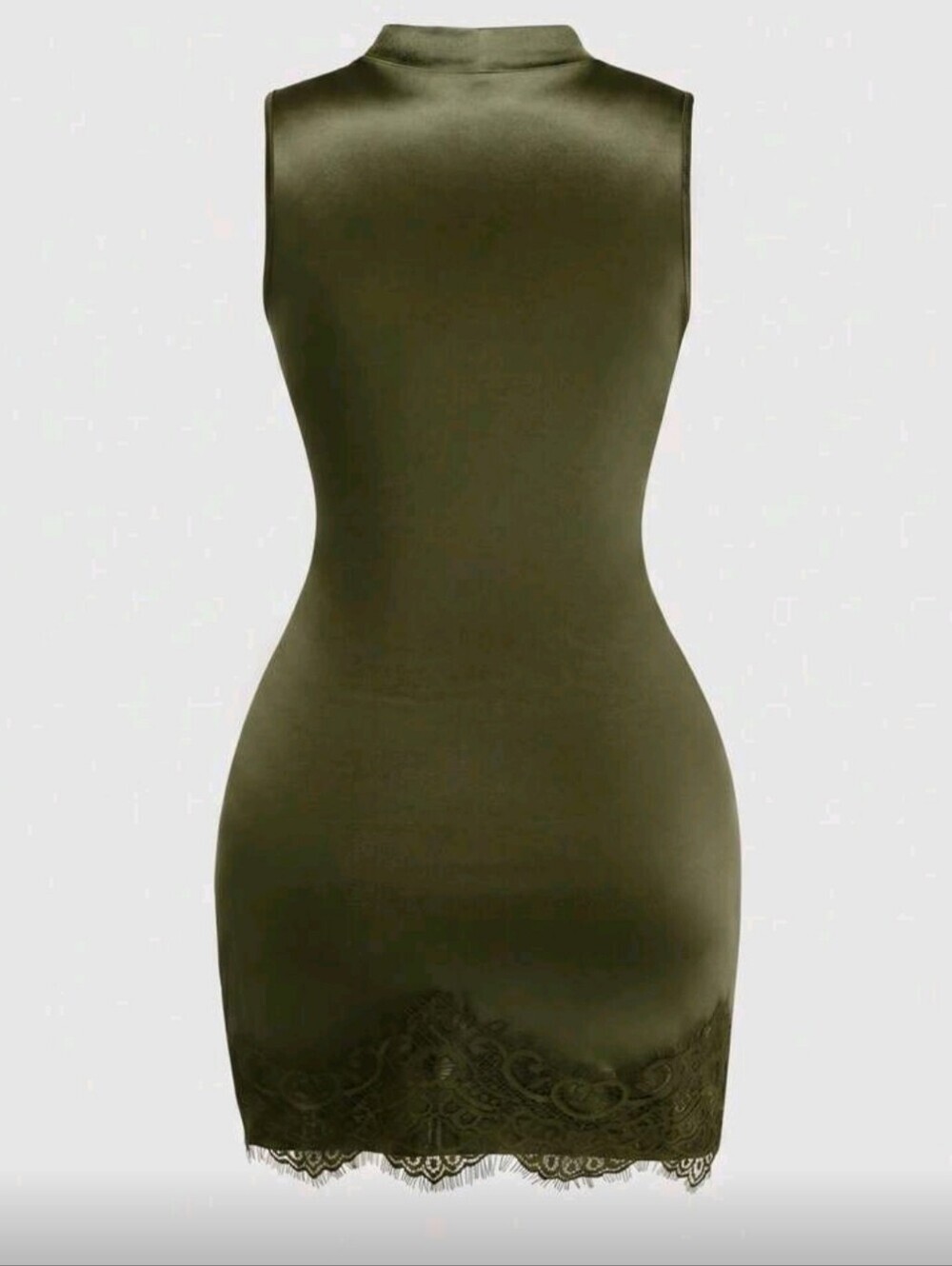 Women's Fashion New Satin High Neck Sleeveless Pleated Waist Shaping Asy - Picture 2 of 4